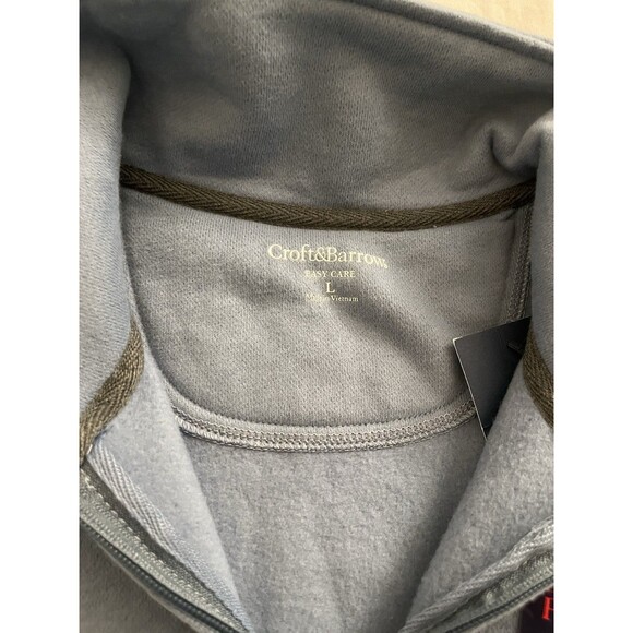 Croft & Barrow Men's L Blue 1/4 Zip Pullover Easy Care Sueded Fleece Size L NWT - Picture 6 of 12